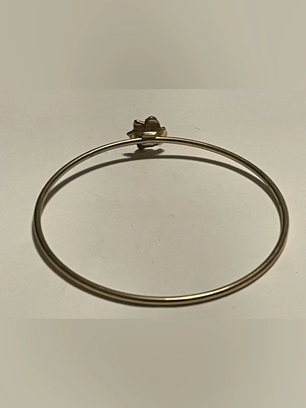 Gold Tone Rose Flower Bangle Bracelet #7741